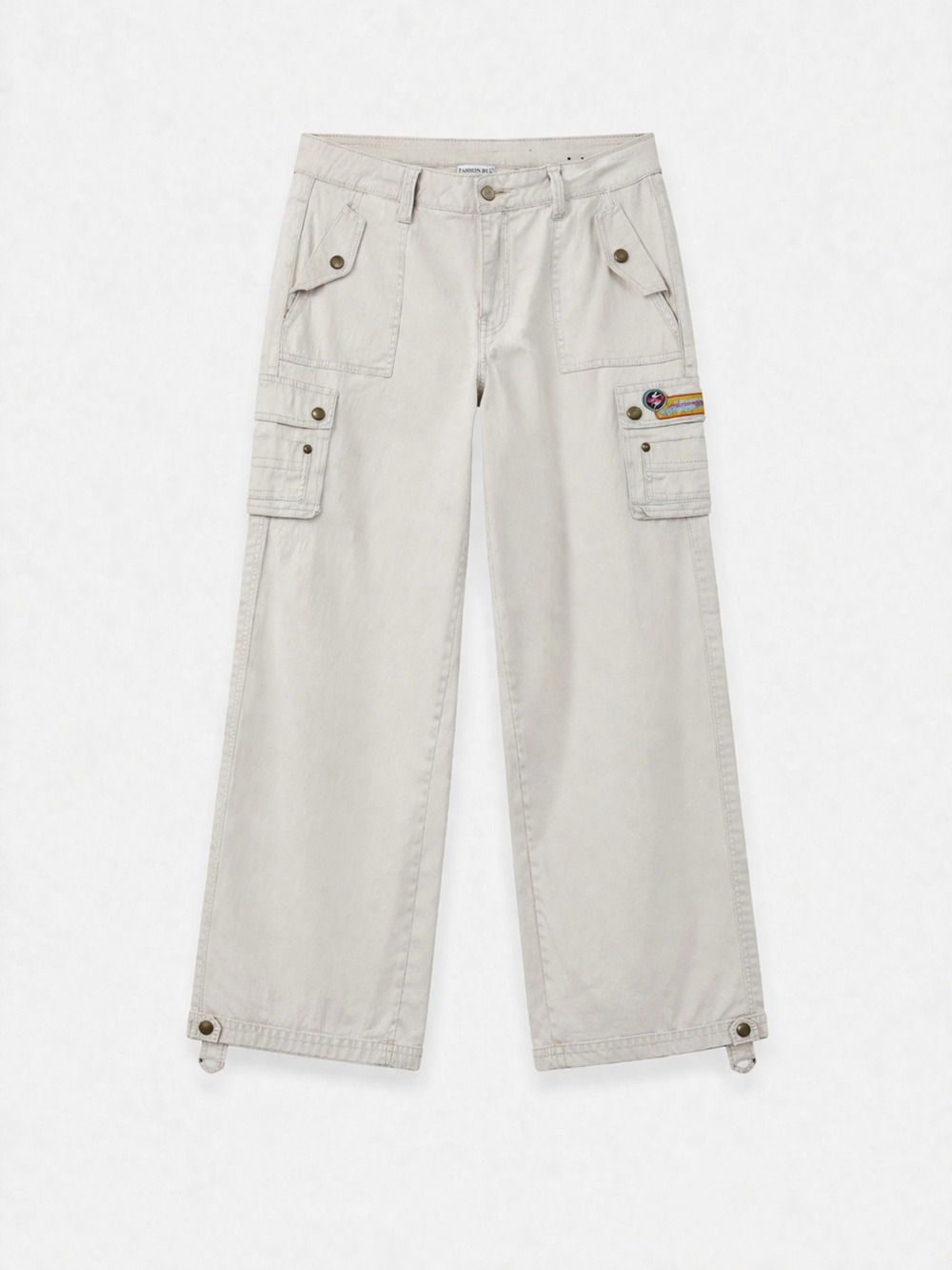 Elevated Cargo Pants Beige Stretch Utility Pockets Grunge Skater Women's Size 14